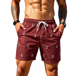 Short de bain imprimé pour hommes, short de plage à séchage rapide, taille élastique avec cordon de serrage, coupe décontractée, short d'été pour hommes, sports nautiques, vacances - Product Image 1