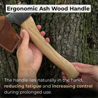 Hache de survie Tomahawk forgée à la main en acier à haute teneur en carbone de qualité industrielle pour le camping en extérieur, manche en bois de frêne, garantie 1 an