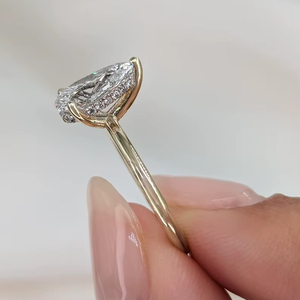 Anillo de Compromiso Clásico de Oro Starsgem para Mujer, Diamante Cultivado en Laboratorio HPHT CVD de 1 Quilate con Corte de Pera, Joyería de Oro Sólido, Certificado IGI - Product Image 4