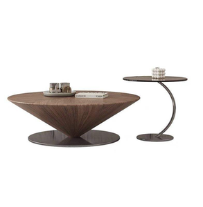 Table basse ronde moderne en verre avec pieds en acier inoxydable doré, table basse Rose - Product Image 5