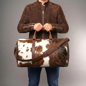 Sacs de voyage en cuir de vachette à poils, vente en gros, fournisseur OEM, logo personnalisé, produits de bagagerie de qualité export, expédition mondiale - Product Image 5