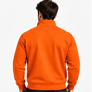 เสื้อสเวตเชิ้ตคอปกสีส้มสำหรับผู้ชาย ทรงปกติ แขนยาว สวมใส่สบาย - Product Image 2