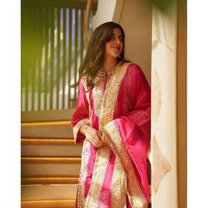 Conjunto de Top y fondo de mujer de diseñador con Dupatta para ropa de fiesta - Product Image 5