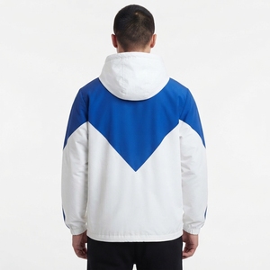 Veste coupe-vent personnalisée Zeta Phi Beta avec fermeture éclair intégrale, capuche et imprimé lettres grecques, bleu et blanc, pour sororité - Product Image 6