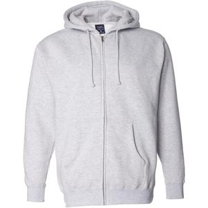 2025Sweat à capuche avec fermeture éclair pour homme XXS gris chiné anti-rides écran à motif solide modèle IND4000Z - Product Image 3
