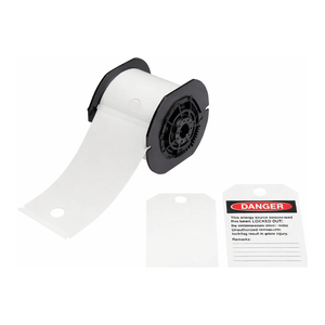 Etiquetas Brady LOTO imprimibles, frente en blanco, reverso con advertencia de peligro OSHA, para impresoras B30 - Product Image 1