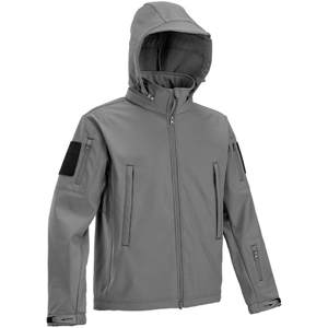 Veste polaire coupe-vent à capuche pour homme, couleur unie, fermeture éclair, style vêtement de travail, pour l'automne, coupe classique, extérieur en polyester - Product Image 1