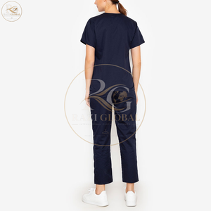 Ensemble de blouses et pantalons de travail professionnels pour manucuriste, SPA, infirmière, avec col en V et fermeture éclair - Product Image 6