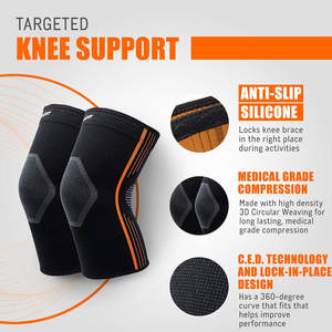 ปลอกหุ้มเข่าเพิ่มประสิทธิภาพการทรงตัว ปลอกหุ้มเข่าแบบพรีเมียมสำหรับการฝึกซ้อม ช่วยพยุงและรัดกระชับ - Product Image 4