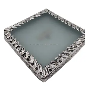 Trending Luxury Home Display Tray for Restaurant Setup and Modern Interiors Ornate Metal Tray Available Made by Zahid Exports - Product Image 4