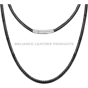 Reliance Leather Products 4mm Black Shine Bolo <b>Braided</b> Leather <b>Cord</b> for Craft and Jewelry Projects Roll Packaging - Product Image 5