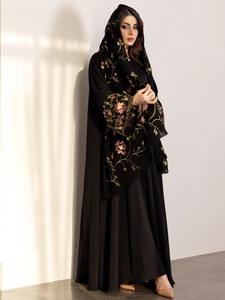 Abaya Larga para Mujer, Elegante y Moderna, con Bordado, Ropa Musulmana para Ramadán, Eid, Fiestas y Bodas - Product Image 4