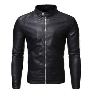 Chaqueta de Cuero Sintético PU de Alta Calidad para Motociclistas, Estilo Clásico, Corte Ajustado, Resistente al Viento, Color Negro, para Hombre - Product Image 5