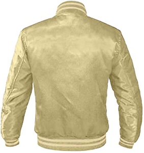 Chaqueta de Satén Personalizada para Hombre 100% Poliéster, Bordada, Acolchada y Forrada, Chaqueta Bomber Varsity Personalizada para Hombre - Product Image 4