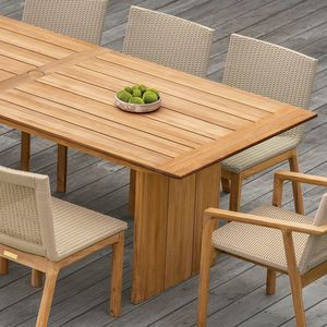 Mesa de comedor moderna rústica de madera maciza de teca, mesa rectangular resistente para proyectos de restaurantes y hoteles - Product Image 4