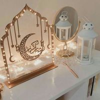 Décoration murale islamique suspendue pour le Ramadan et l'Aïd, motif végétal Art Déco, en MDF gravé à la main, multi-pièces, taille personnalisable