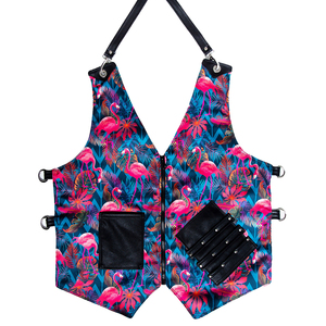 เสื้อกั๊กช่างตัดผมแฟนซีลายฟลามิงโก - Product Image 1