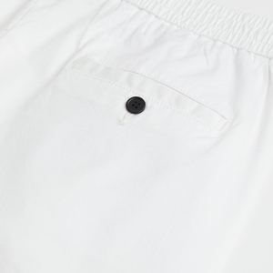 Pantalones Cortos Bermuda de Algodón Blanco para Hombre, Cintura Elástica, Color Sólido Informal, Tela Oxford Transpirable, Estilo Tejido - Product Image 2