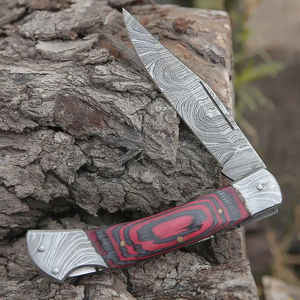 Cuchillo de Bolsillo Burraq Personalizado Hecho a Mano de Acero Inoxidable con Punta Caída, Mango de Madera y Funda de Cuero ODM para Regalos y Uso en Exteriores - Product Image 6