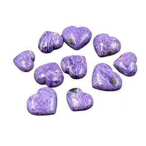 Pierre naturelle, pierre précieuse, Charoite, cristal, cœurs, amour, palmier, guérison, Quartz, Chakra, Reiki, cadeaux, décoration intérieure, prix de gros, Lot - Product Image 1