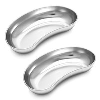 Plateaux rénaux médicaux durables en acier inoxydable avec design incurvé, manuels inclus, pour les procédures chirurgicales hospitalières et le rangement des instruments
