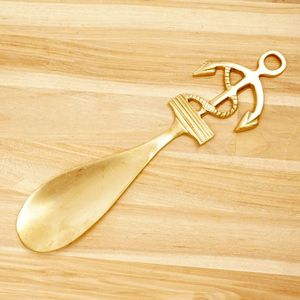 Solid Brass <b>Shoe</b> Horn Heavy Duty Long Handle Easy To Use For Boots Formal And Casual <b>Shoes</b> Wearing - Product Image 4
