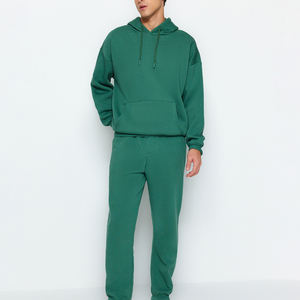 Pantalon droit en molleton français de haute qualité avec logo personnalisé, couleur unie, 100% coton, streetwear, pantalon de survêtement d'hiver pour homme - Product Image 2