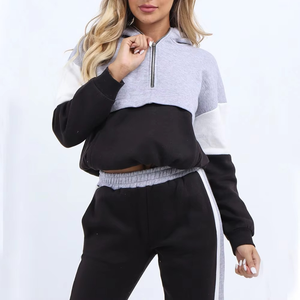 Conjunto Deportivo de Dos Piezas para Mujer, Informal, de Invierno, con Capucha, Largo, Moderno, Ecológico, Transpirable, de Algodón - Product Image 5