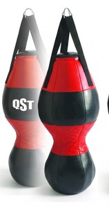 Saco de Boxeo QST de Alta Resistencia, Relleno de Arena, de Cuero PU, Colgante, Negro y Rojo, para Entrenamiento de Boxeo, Kickboxing, Gimnasio y Fitness - Product Image 5