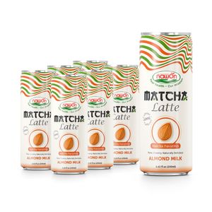 Boissons au matcha végétaliennes avec lait d'amande 250 ml en conserve, OEM, étiquette privée, mélange de boissons au matcha en poudre, fabricant de boissons Nawon - Product Image 1