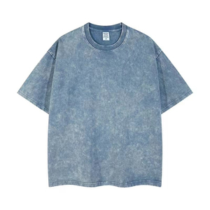 Men's Oversized Casual Short Sleeve O-Neck T-Shirt 100% Cotton Anti-Wrinkle Silk Screen Printed Solid Color Knitted Fabric - Product Image 3