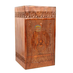 Handcrafted Ocean Wave Resin & Natural Wood Cremation Urn Blue Epoxy Ashes <b>Box</b> Artistic Funeral <b>Memorial</b> Keepsake by AYAANS - Product Image 1