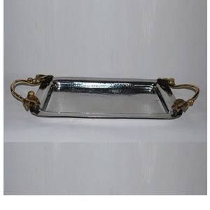 Bandeja Rectangular Brillante con Asas para Decoración del Hogar y para Servir Comida y Bebidas a los Invitados, Artesanía Creativa - Product Image 1