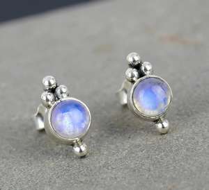 Blue Flashy Milky Emerald Cut Stud <b>Earrings</b> 925 Sterling Silver 18K Gold Plated Rhodium Handmade Jewelry Gift for Women Elegant - Product Image 2