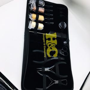 HOOPER and COMPANY Kit d'outils professionnels en acier inoxydable pour extensions de cheveux avec micro-perles, fil et pochette - Product Image 6