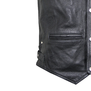 Gilet en cuir professionnel pour moto, veste de moto pour homme avec matériau en cuir véritable durable - Product Image 5