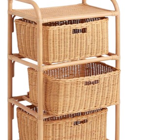 Estantería de Ratán Natural Estilo Boho Chic, Hermosa Librería con Motivo de Caja Tejida, Organizador de Juguetes para Niños, Soporte de Almacenamiento Ligero - Product Image 4