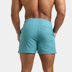 Shorts de bain mi-longs pour homme, légers, en spandex et polyester, unis, imperméables, avec taille élastique et poches latérales - Product Image 5