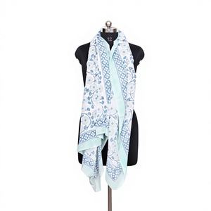 Pareo de Algodón con Estampado Floral Hecho a Mano, Cubre Bikini, Ligero, para la Playa, Bufanda, Moda Femenina - Product Image 1