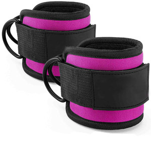 Neoprene <b>Padded</b> Ankle Strap Exercise Gym Ankle Cuff Steel D-rings Strengthen Legs And Glute Muscle <b>Practice</b> Wear Unisex Straps - Product Image 1