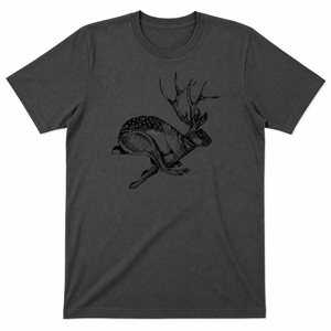 Custom <b>Men's</b> Jackalope Print O-Neck Regular Fit Breathable Cotton Jersey <b>Animal</b> Pattern Plus Size Streetwear High T-Shirt - Product Image 4