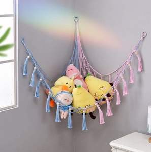 Hamaca de Almacenamiento de Juguetes Vertical de Macramé Bohemio Ecológico, Red de Pared de Cuerda de Algodón Tejida para Decoración del Hogar y el Dormitorio - Product Image 3