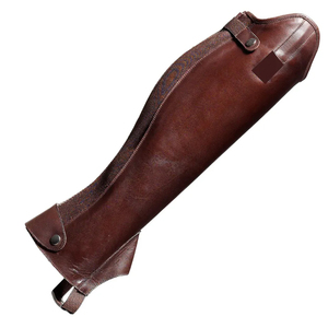 OEM Custom Genuine Leather <b>Half</b> <b>Chaps</b> Soft Cowhide Equestrian Horse Riding Gaiters High Quality <b>Chaps</b> LHC-0050 - Product Image 2