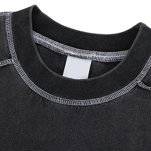 T-shirts personnalisés effet vieilli pour hommes, T-shirts streetwear en coton surdimensionnés, vente en gros de T-shirts vieillis de haute qualité - Product Image 6