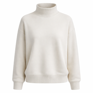 Suéter de Cuello Alto Personalizado al por Mayor, 100% Algodón - Proveedor OEM de Suéteres de Cuello Alto de Algodón para Mujer - Product Image 1