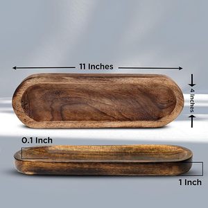 Porte-encens - Brûleur d'encens - Cendrier - Plateau à encens en bois fait main - Décoration d'intérieur - 11x4x1,2 pouces - Product Image 4