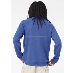 Peso pesado 100% algodón personalizado bordado liso alto Hip Hop cuello redondo pulóver sudadera para hombres - Product Image 3