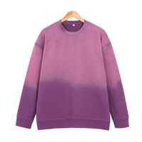 Sweat-shirt en coton épais 370 GSM, délavé à l'acide, coupe oversize, effet délavé neige, couleur dégradée, style mode