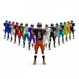 Latest Design OEM ODM American Football Uniforms Sublimated Team Jerseys Pants <b>Set</b> Athletic Sportswear Padded Full Kits Men's - Product Image 1