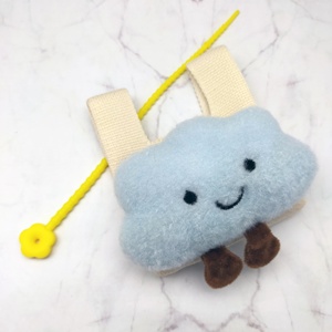 กระเป๋าถักขนาดเล็กสีฟ้าอ่อนนุ่ม มีลายเมฆ 3 มิติที่ด้านหน้า ใช้เป็นกระเป๋าใส่เหรียญ กระเป๋าใบเล็กสำหรับวันเกิดหรือของที่ระลึก - Product Image 2